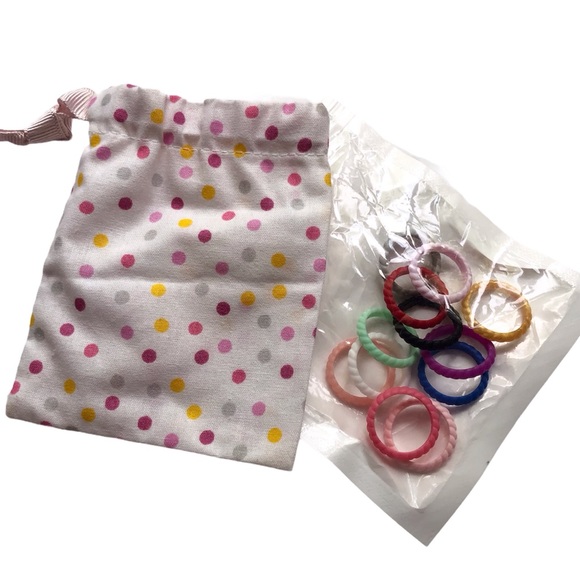 NEW 12 Silicone Rings Band Size 5 Stackable Multi-Color - Picture 4 of 9
